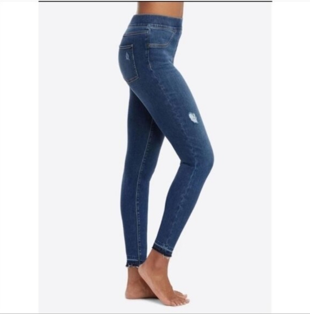 SPANX Distressed Ankle SkinnyJeans Size Medium, Medium Wash - Picture 4 of 16